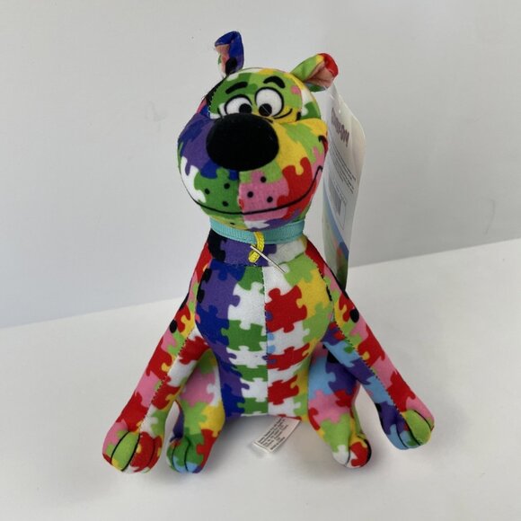 Scooby-Doo Autism Awareness Puzzle Plush 2018 Toy Factory 9" Stuffed Dog - Picture 1 of 10